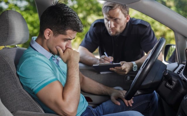 driver pulled over by officer